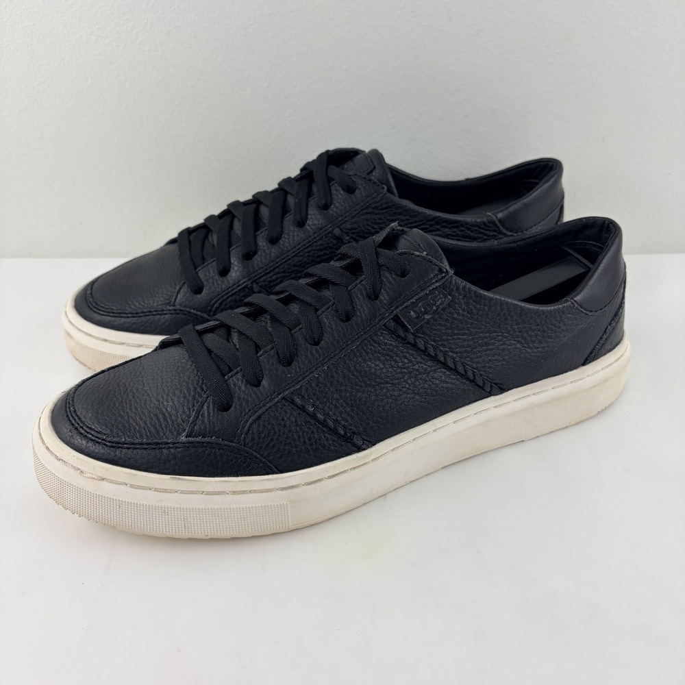 UGG Alameda Womens 9.5 Black Leather Lace Up Low Top Sneakers 1130775 EU 40.5